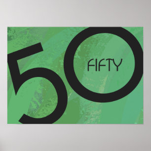 Green 50 Decade Geburtstag Poster
