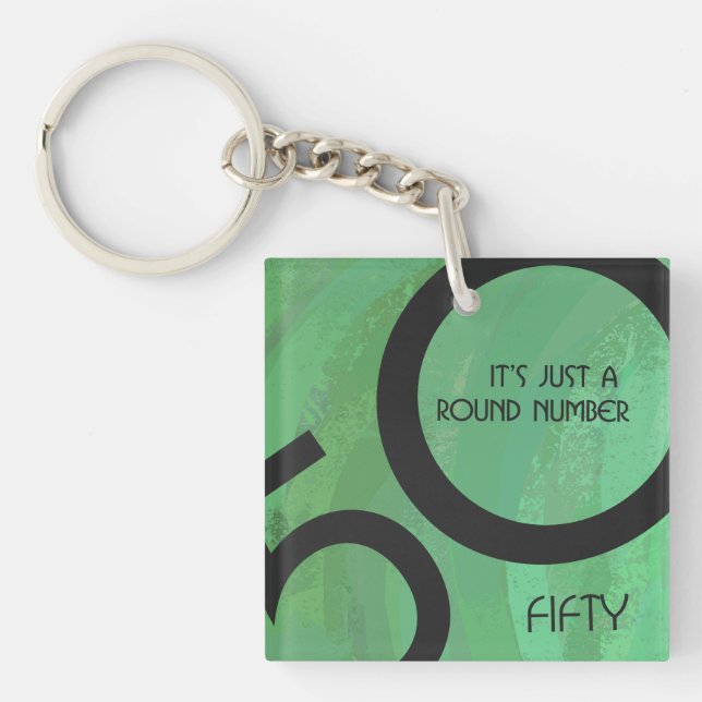 Green 50 Decade Geburtstag Schlüsselanhänger (Vorderseite)