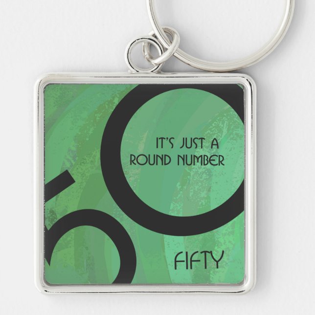 Green 50 Decade Geburtstag Schlüsselanhänger (Vorne)