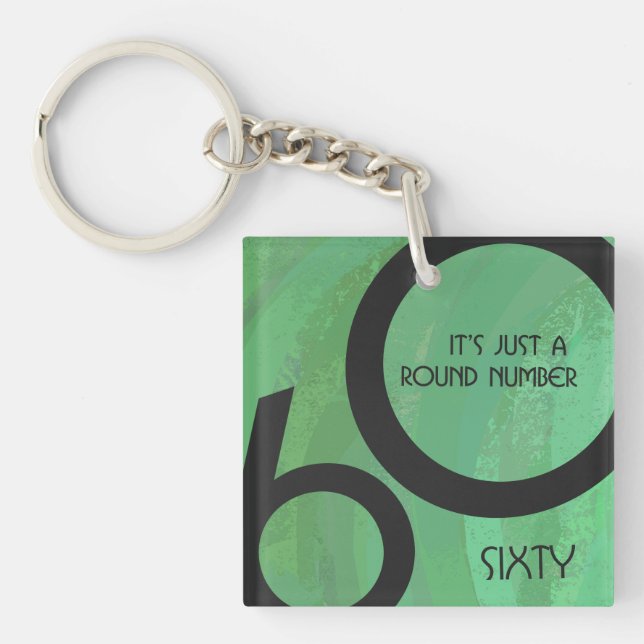 Green 60 Decade Geburtstag Schlüsselanhänger (Vorderseite)
