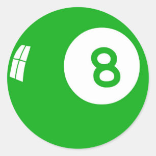Green 8 Ball! Runder Aufkleber