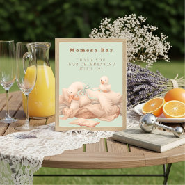 Green A Silly Goose "Momosa" Mimosa  Table Sign  Einladung