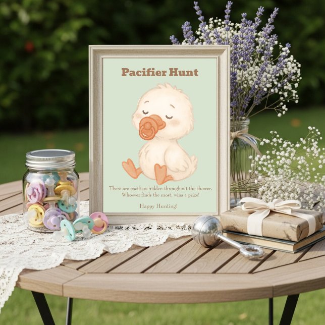 Green A Silly Goose Pacifier Hunt Baby Shower   Einladung (Green A Silly Goose Pacifier Hunt Baby Shower)
