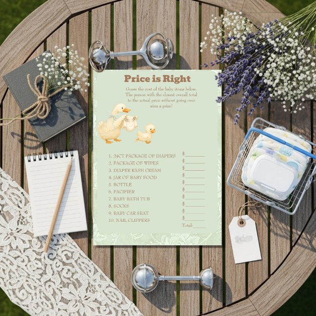 Green A Silly Goose Price is Right Game card Einladung (Green A Silly Goose Price is Right Game card)