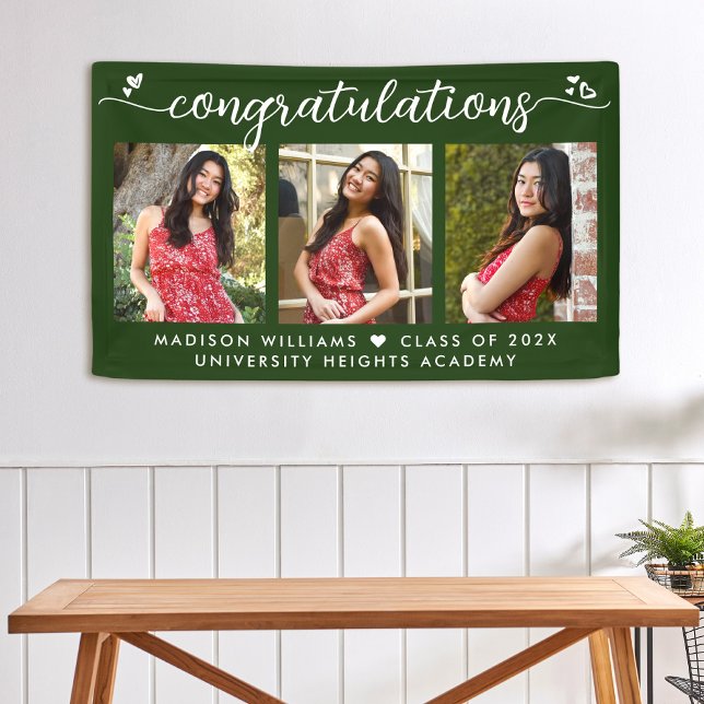 Green Abschluss 3 Foto Moderne Kalligraphie Herz Banner (Von Creator hochgeladen)