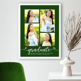Green Abschluss 4 Foto Script Heart Modern Girl Poster