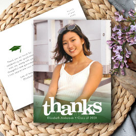 Green Abschluss Foto fett Typografie danke Postkarte