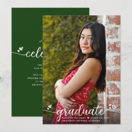 Green Abschluss Foto Moderne Kalligraphie Herz Ankündigung