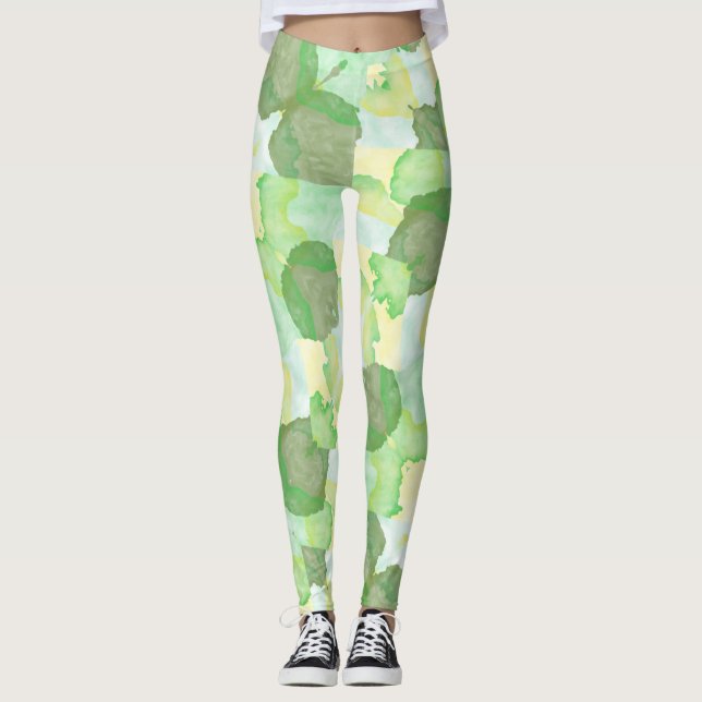 Green abstract art Magical wallpaper Leggings (Vorderseite)