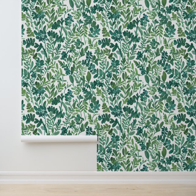 Green Abstract Leaf Vine Wallpaper Tapete (Anwendung)