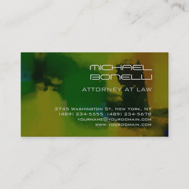 Green Abstrakt Atney at Law Business Card Visitenkarte (Vorderseite)