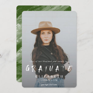 Green Abstrakt Brushstrokes Foto Abschluss Ankündigung