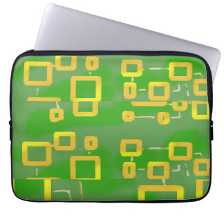 Green Abstrakt Geometric Electronics Bag Laptopschutzhülle