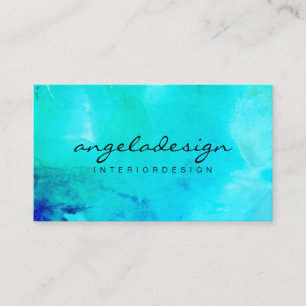 Green Abstrakt Ink Blue Ocean Sea Ombre Visitenkarte