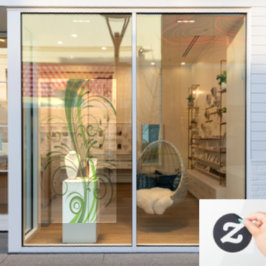 Green Abstrakt Sheer Window Cloning for Natural Li Fensteraufkleber