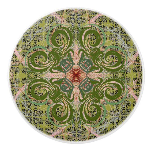 Green Abstrakt von Alexandra Cook Keramikknauf (Vorderseite)