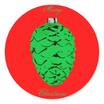 Green Acorn Red Umschlag Aufklebers