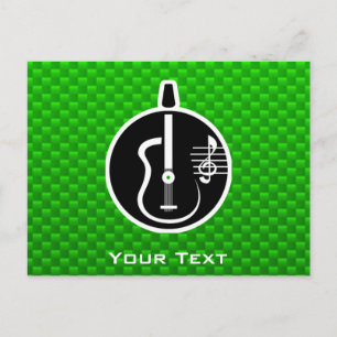 Green Acoustic Guitar Postkarte