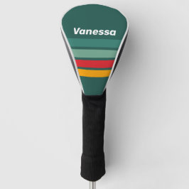 Green Across Striping with Name Golf Headcover