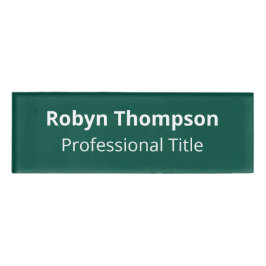 Green Acrylic Name Tag Magnetic 3x1 Beruflich Namenschild