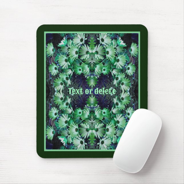 Green African Daisy Blume Abstrakt Personalisiert Mousepad (Mit Mouse)
