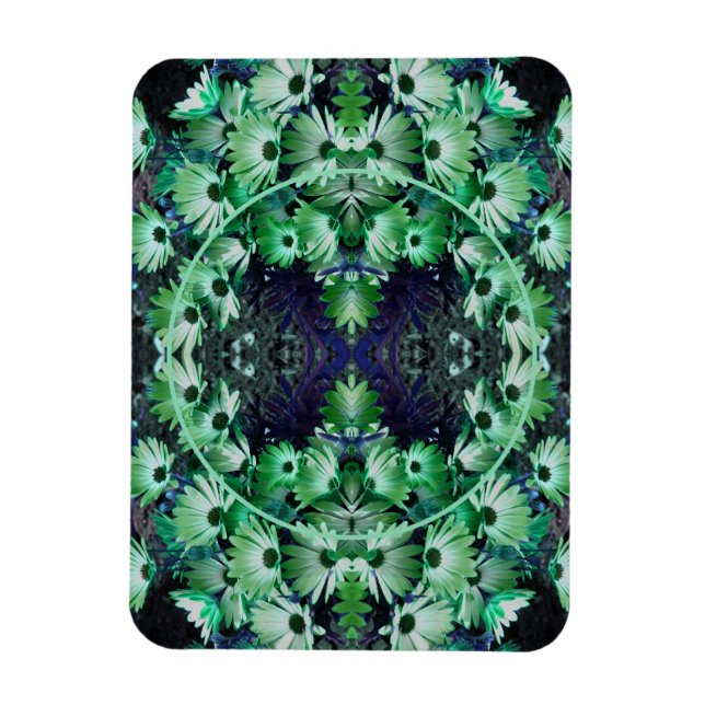 Green African Daisy Blume Frame Add Your Foto Magnet (Vertikal)