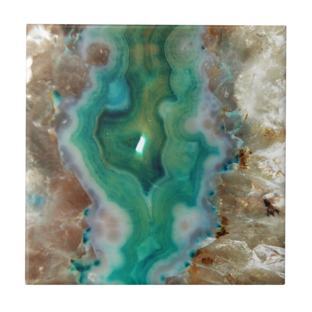 Green Agate Geode Fliese (Vorderseite)