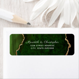 Green Agate Gold Glitzer Wedding Rücksendeadresse