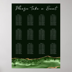 Green Agate Hochzeitstabelle Poster