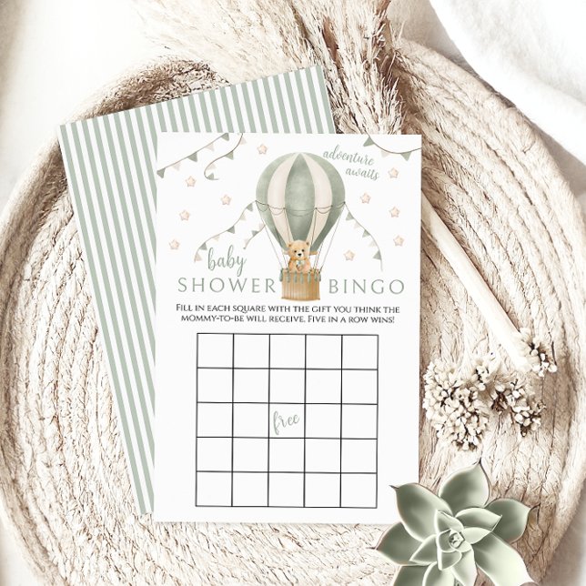 Green Air Balloon Teddy Baby Boy Showspiel Bingo (Von Creator hochgeladen)