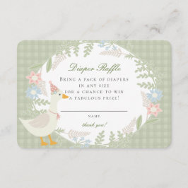 Green Albern Gingham Gingham Floral Diaper Raffle Begleitkarte