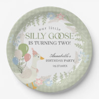 Green Albern Goose Floral Gingham Birthday