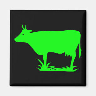 Green Alien Cow Magnet