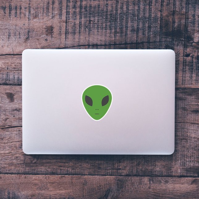 Green Alien Custom Cut Sticker (Green Alien Custom-Cut Sticker)