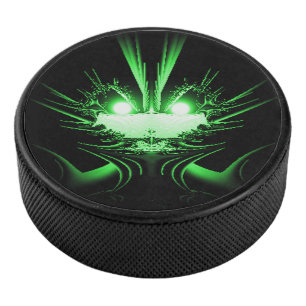 Green Alien Dragon w Glow Eyes Eishockey Puck