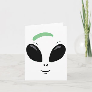 Green Alien Face Halloween Costume Karte