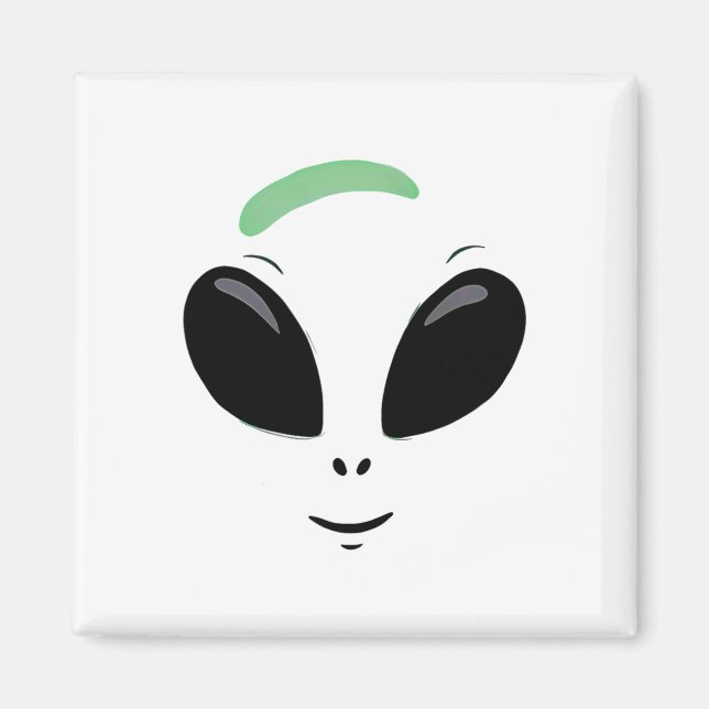 Green Alien Face Halloween Costume Magnet (Vorne)