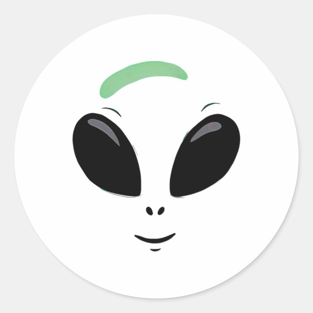 Green Alien Face Halloween Costume Runder Aufkleber (Vorderseite)