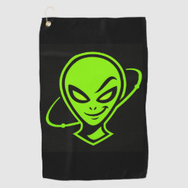 Green Alien Good Luck Golf Golfhandtuch