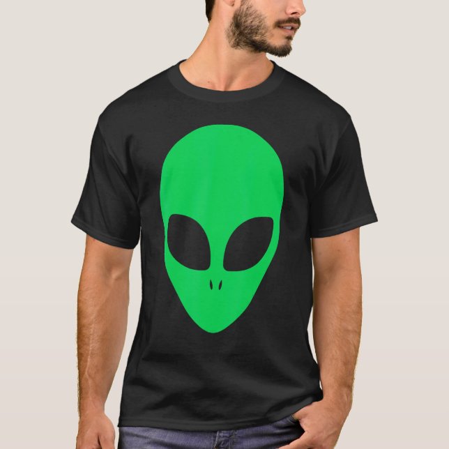 Green Alien Head 90er Jahre Style Alien Ufo Glaube T-Shirt (Vorderseite)