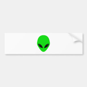 Green Alien Head Autoaufkleber