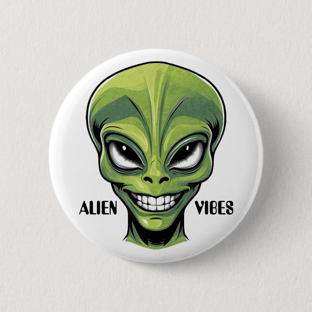 Green Alien Head Button (Vorderseite)