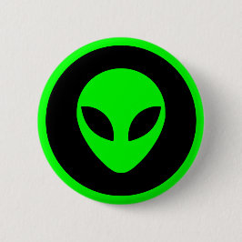 Green Alien Head Button
