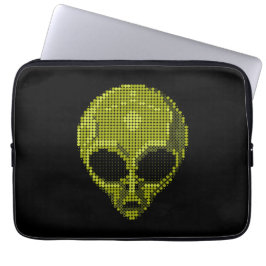 Green Alien Head Geek Laptop Sleeve
