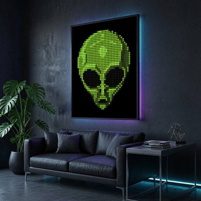 Green Alien Head Glossy Poster (Von Creator hochgeladen)