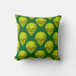 Green Alien Head Kissen
