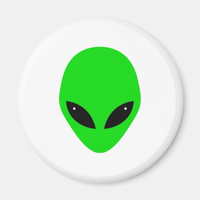 Green Alien Head Magnet (Vorne)