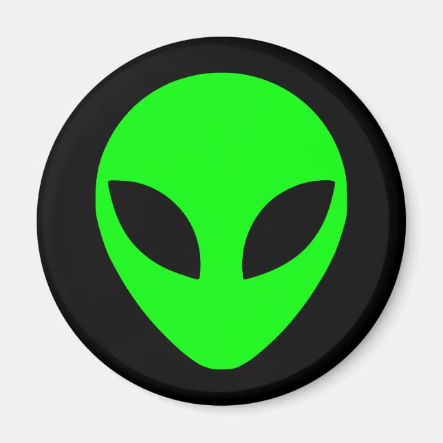 Green Alien Head Magnet (Vorne)