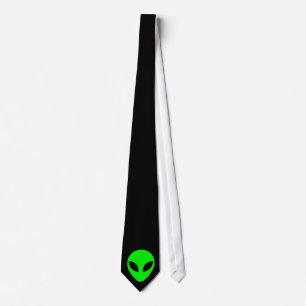 Green Alien Head Necktie Krawatte