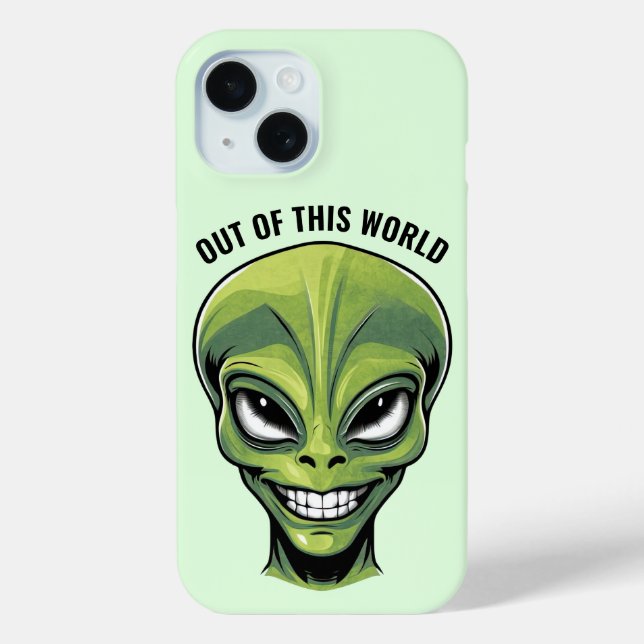 Green Alien Head Phone Case (Rückseite)